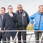 Steffen Sambill, Bezirksbürgermeister Oliver Igel, Robert Schaddach beim Wassersportfest 2017